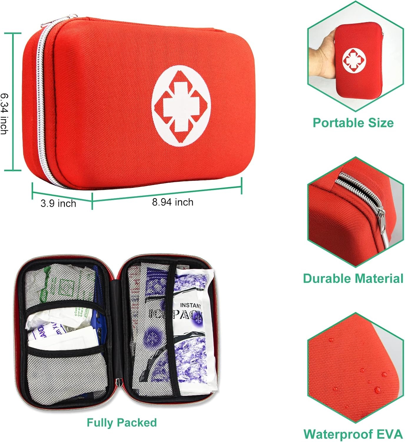 image:image275PCS Car First Aid Kit Business Emergency Essentials Kit Portable Survival Trauma First Aid Bag Emergency Tactical First Aid Kit School Household Sport Emergency Essentials