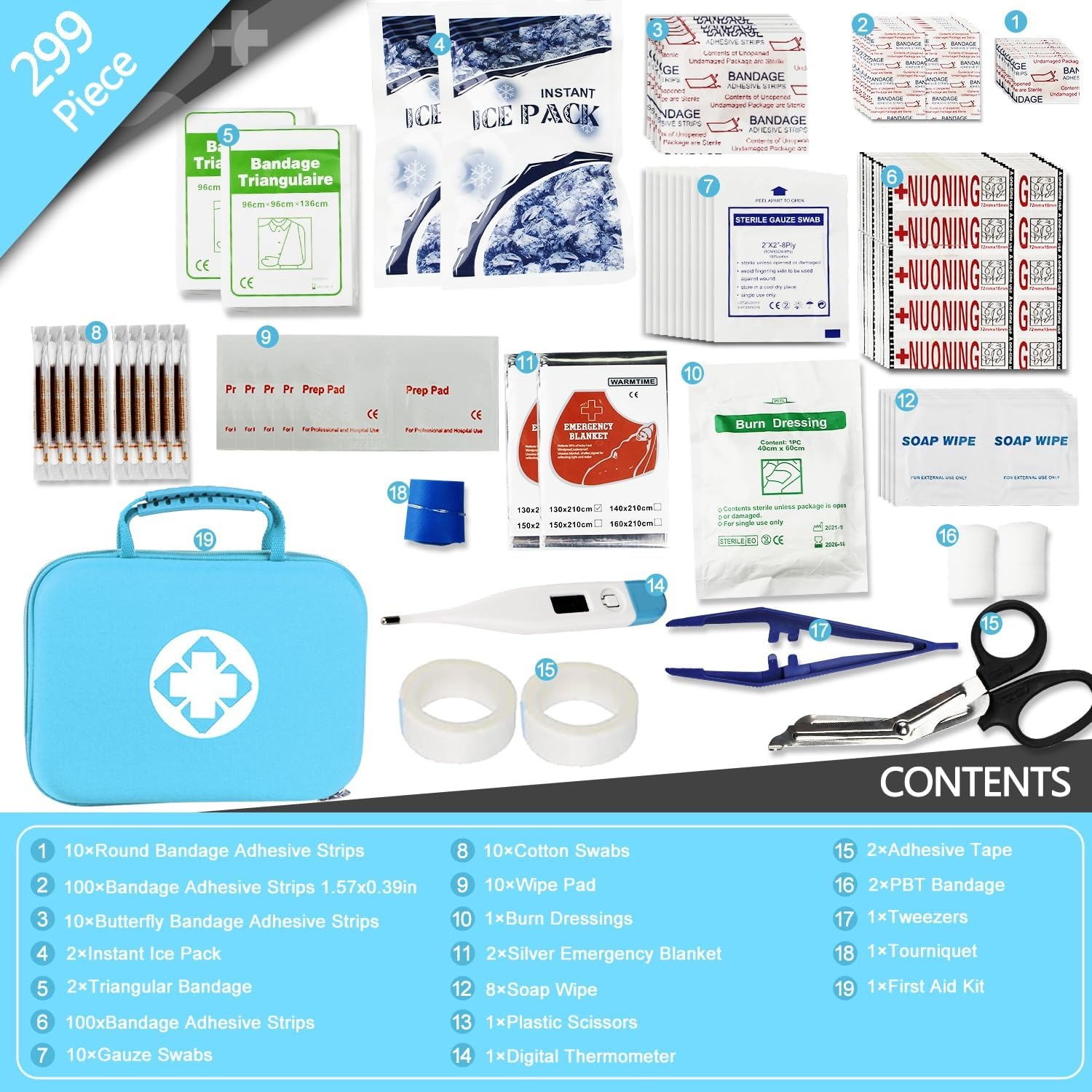 image:image276Pcs Camping Travel Essentials First Aid Kit Red Bag Emegency Supplies Household Items for College Students YIDERBO