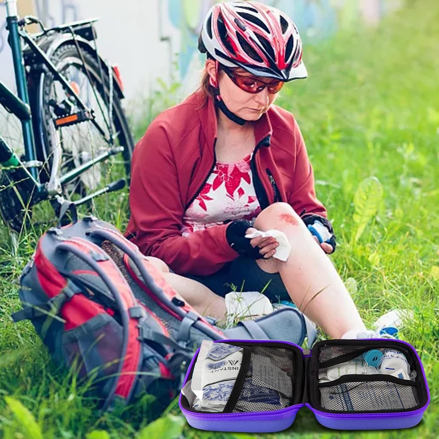 image:image277Pcs FirstAid Kit EmergencyKit HomeCar First Aid Kits Emergency Kit Home Essentials for Dorm Room FirstAid Kit Emergency Necessities for Boat Hiking Skating Black YIDERBOPurple