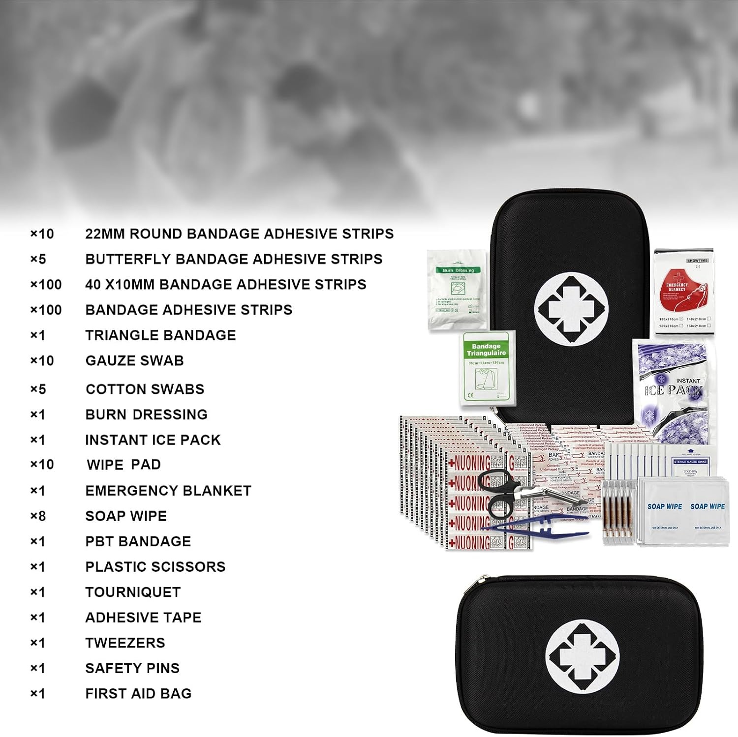image:image277Pcs FirstAid Kit EmergencyKit HomeCar First Aid Kits Emergency Kit Home Essentials for Dorm Room FirstAid Kit Emergency Necessities for Boat Hiking Skating Black YIDERBOBlack