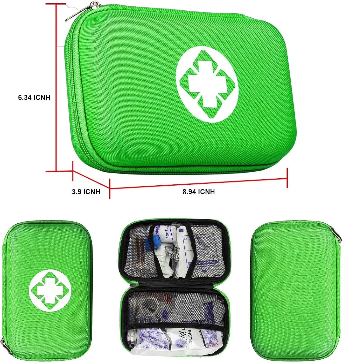 image:image277Pcs FirstAid Kit EmergencyKit HomeCar First Aid Kits Emergency Kit Home Essentials for Dorm Room FirstAid Kit Emergency Necessities for Boat Hiking Skating Black YIDERBOGreen