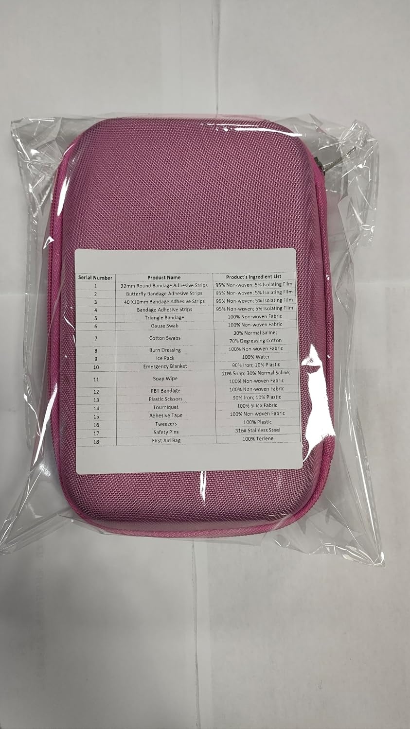image:image277Pcs FirstAid Kit EmergencyKit HomeCar First Aid Kits Emergency Kit Home Essentials for Dorm Room FirstAid Kit Emergency Necessities for Boat Hiking Skating Black YIDERBOPink
