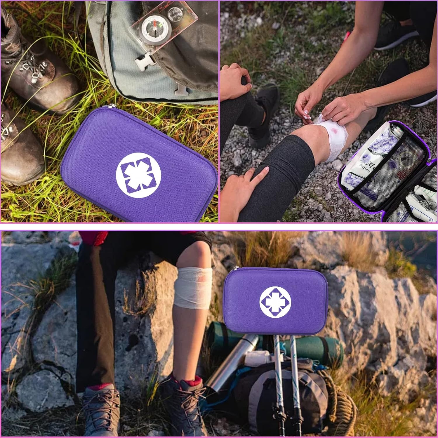image:image277Pcs FirstAid Kit EmergencyKit HomeCar First Aid Kits Emergency Kit Home Essentials for Dorm Room FirstAid Kit Emergency Necessities for Boat Hiking Skating Black YIDERBOPurple