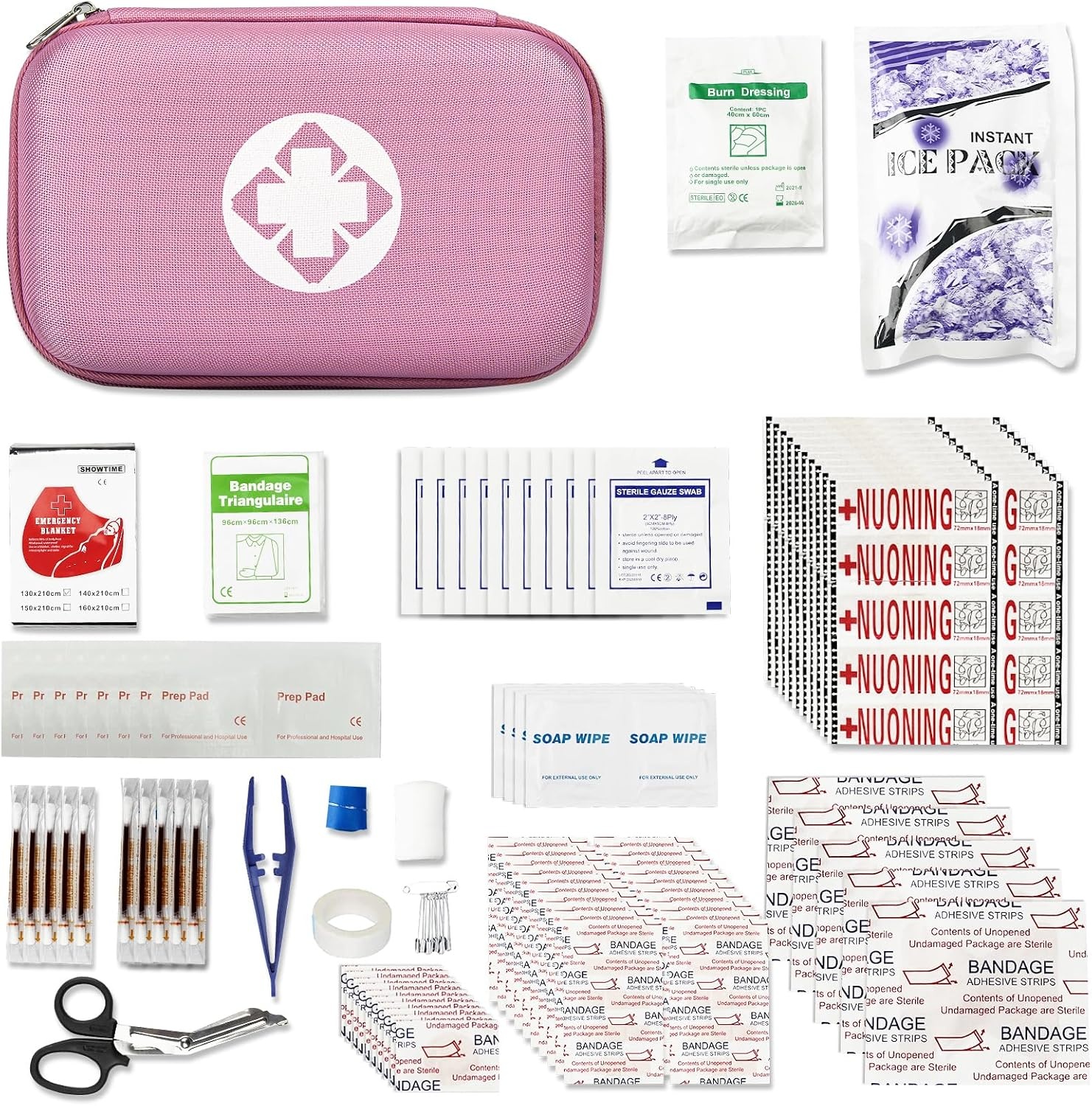 image:image277Pcs FirstAid Kit EmergencyKit HomeCar First Aid Kits Emergency Kit Home Essentials for Dorm Room FirstAid Kit Emergency Necessities for Boat Hiking Skating Black YIDERBOPink