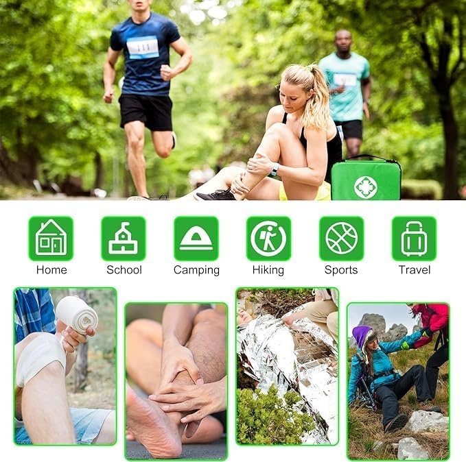 image:image300 PCS First Aid Kit Refill Supplies Basic Emergency Essentials First Aid Kit Travel Size for Businesses Emergency Accident Essentials for Outdoor Adventure Green 1st Aid