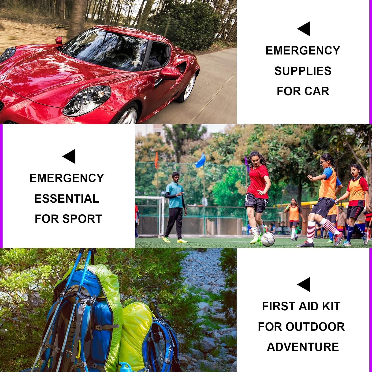image:image300 PCS First Aid Kit Refill Supplies Basic Emergency Essentials First Aid Kit Travel Size for Businesses Emergency Accident Essentials for Outside Purple 1st Aid