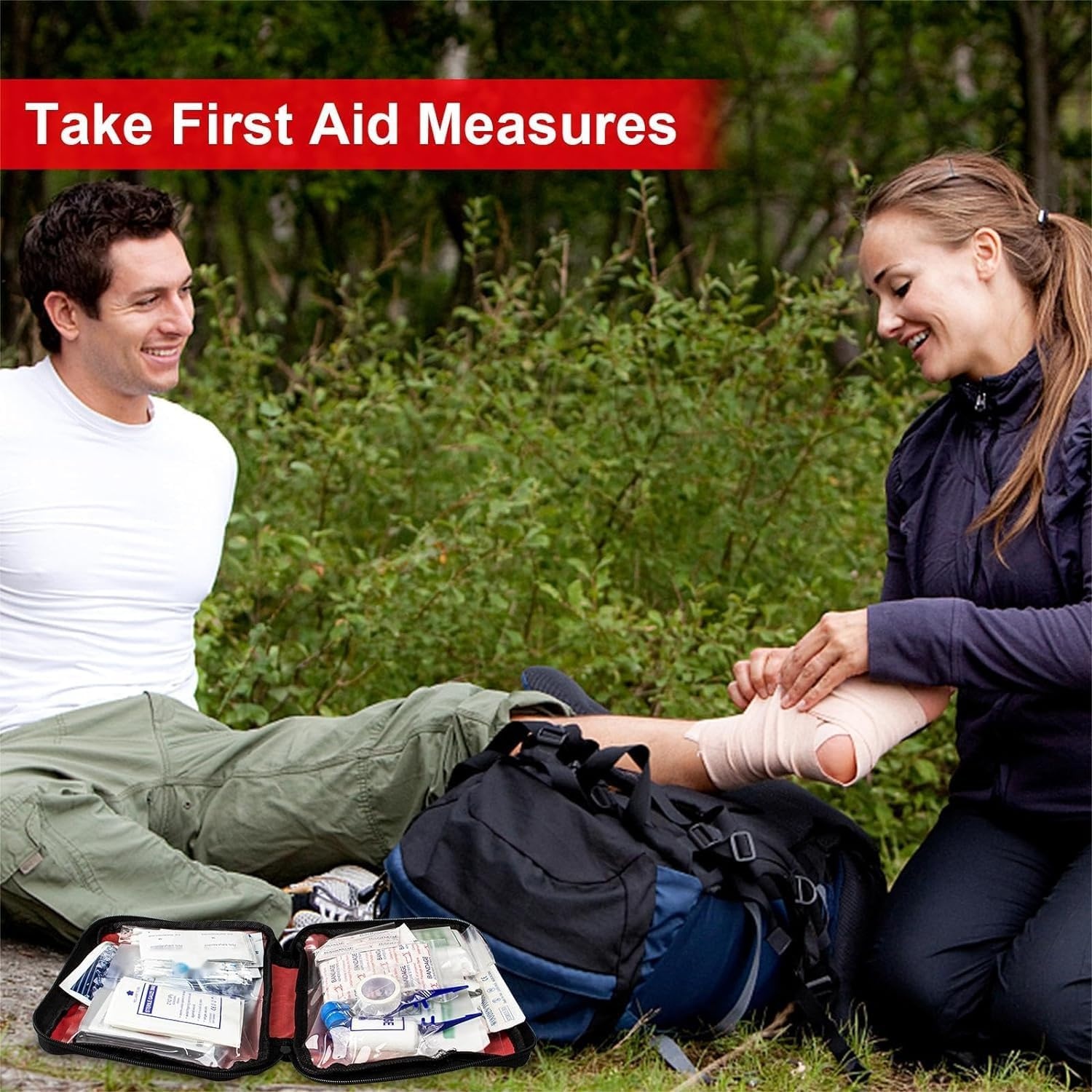 image:image300Piece Portable First Aid Kit Refill Supplies for Car Mini Caming Emergency First Aid Kit Hiking Survival Essential Kit for Outdoor Adventure Emergency Case Orange 1st AidRed300Pcs