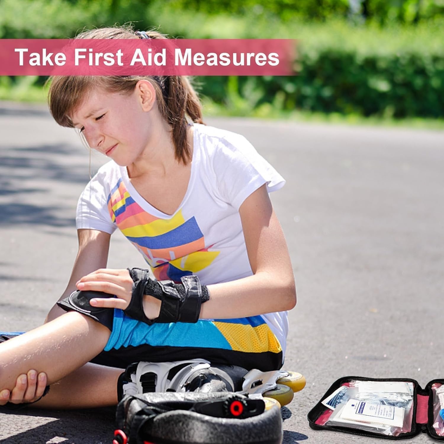 image:image300Piece Portable First Aid Kit Refill Supplies for Car Mini Caming Emergency First Aid Kit Hiking Survival Essential Kit for Outdoor Adventure Emergency Case Orange 1st AidPink305Pcs