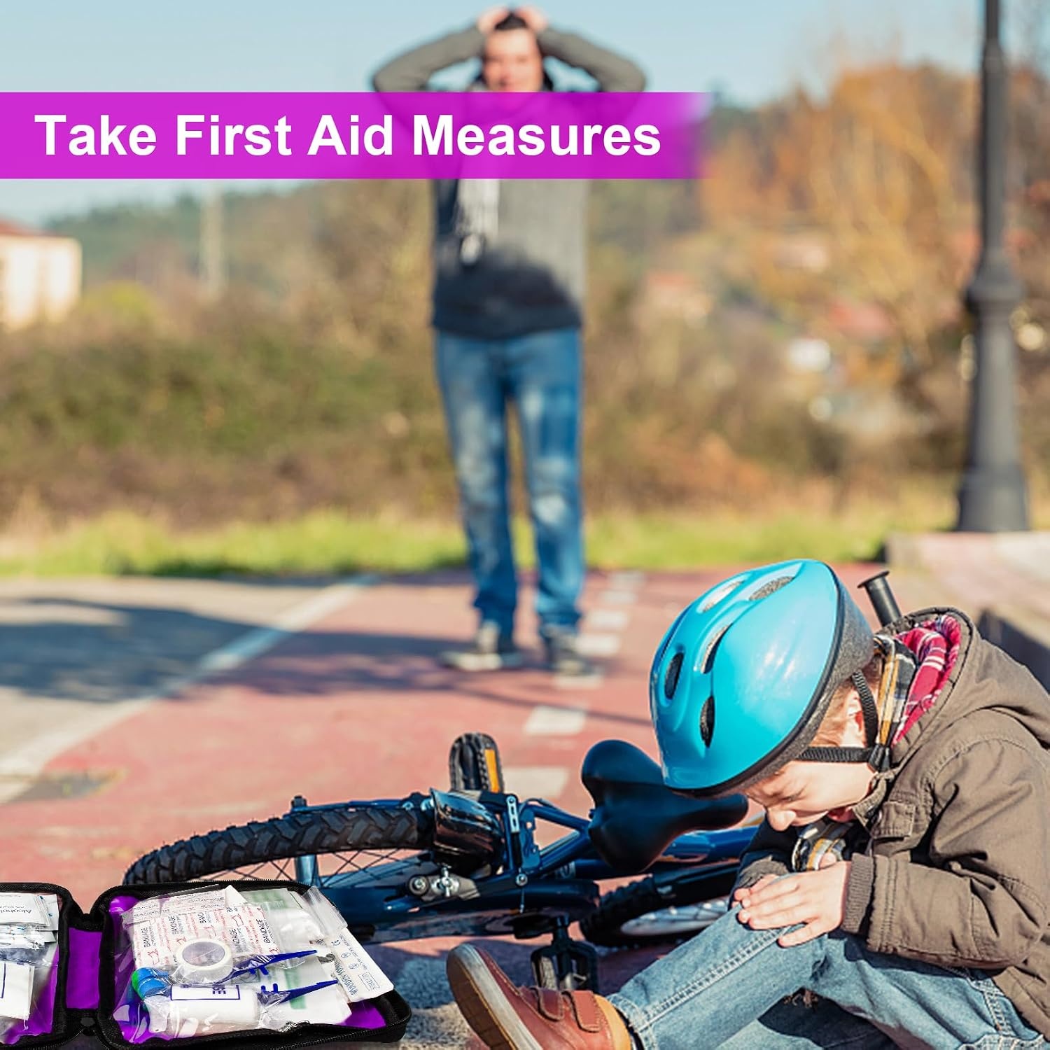 image:image300Piece Portable First Aid Kit Refill Supplies for Car Mini Caming Emergency First Aid Kit Hiking Survival Essential Kit for Outdoor Adventure Emergency Case Orange 1st Aid300PcsPurple