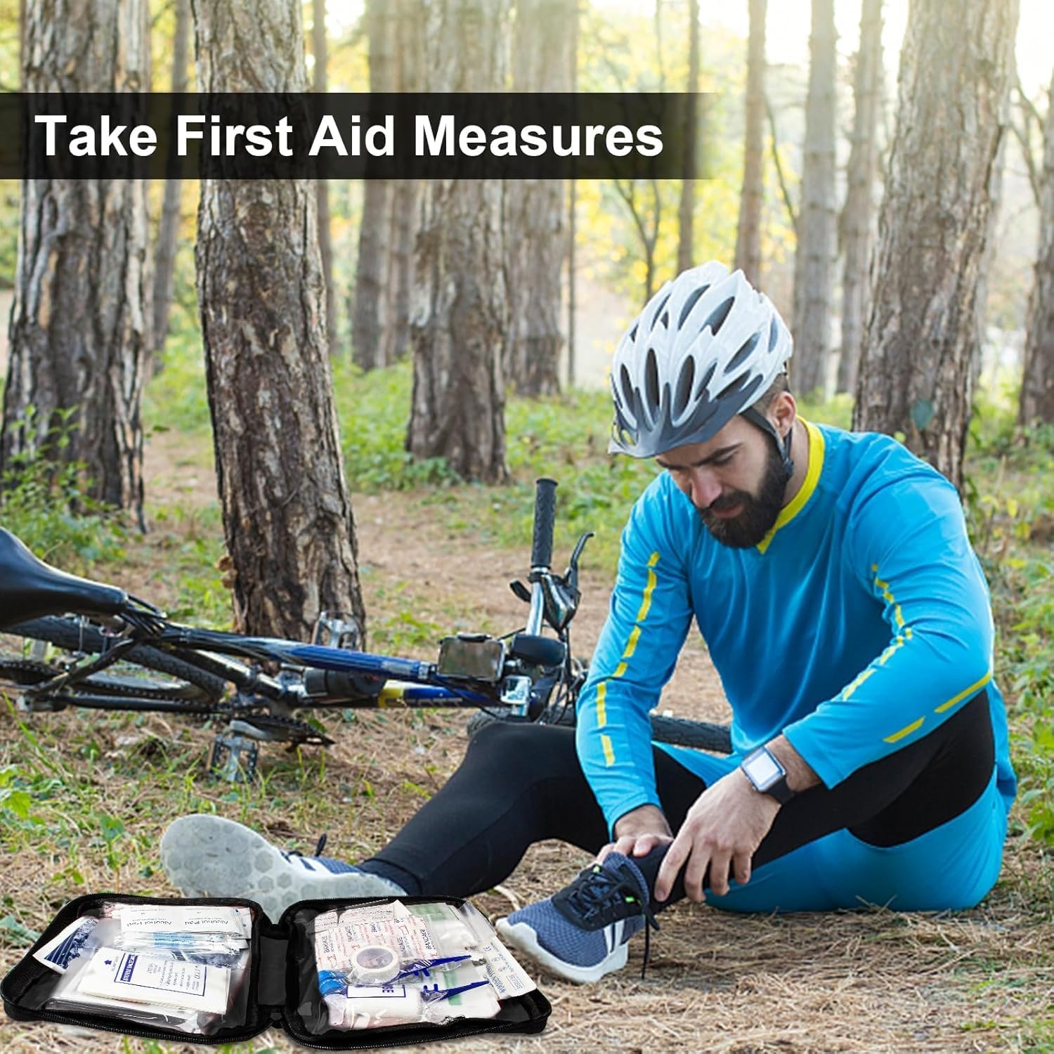 image:imageHomeBusinesses FirstAid EmergencyKit for CampingCar 300 Pcs Urgent Essential First Aid Kits Refill Supplies with Tourniquet Bandages for Workpalce Green 1st AidBlack300Pcs