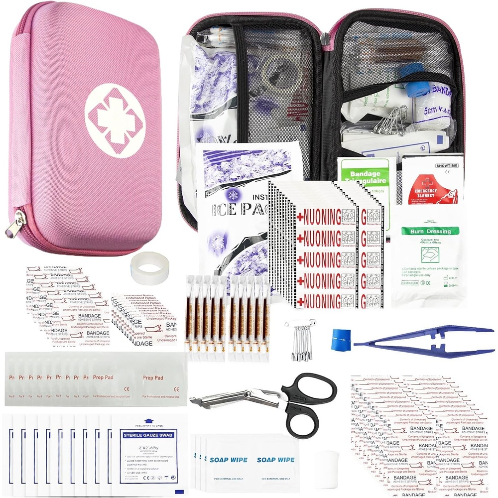 image:image277Pcs FirstAid Kit EmergencyKit HomeCar  First Aid Kits Emergency Kit Home Essentials for Dorm Room FirstAid Kit Emergency Necessities for Boat Hiking Skating Black YIDERBOPink