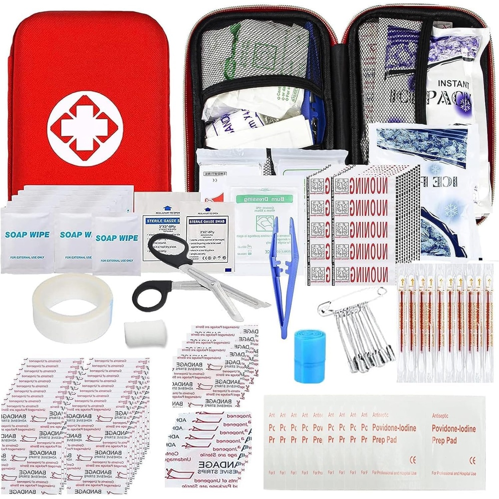 image:image277Pcs FirstAid Kit EmergencyKit HomeCar  First Aid Kits Emergency Kit Home Essentials for Dorm Room FirstAid Kit Emergency Necessities for Boat Hiking Skating Black YIDERBORed