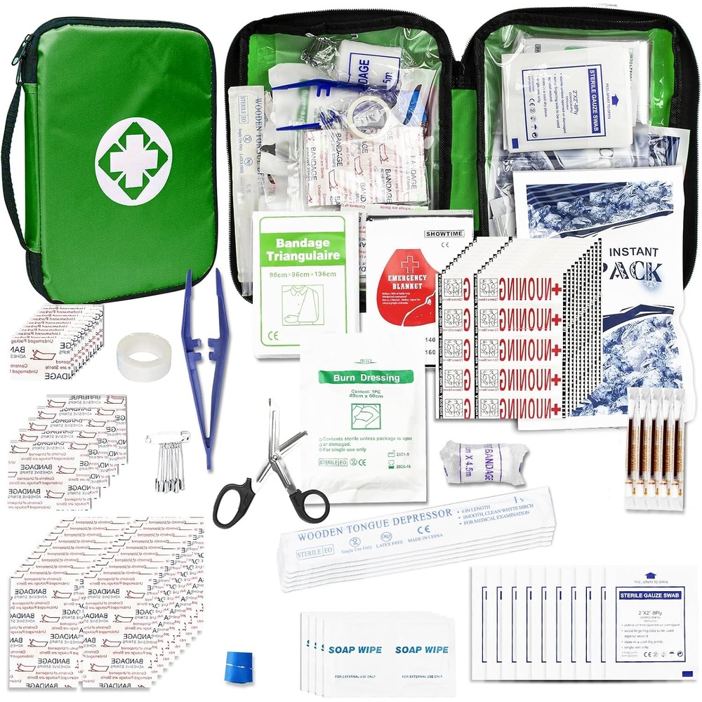 image:image300 PCS First Aid Kit Refill Supplies Basic Emergency Essentials First Aid Kit Travel Size for Businesses Emergency Accident Essentials for Outdoor Adventure Green 1st Aid