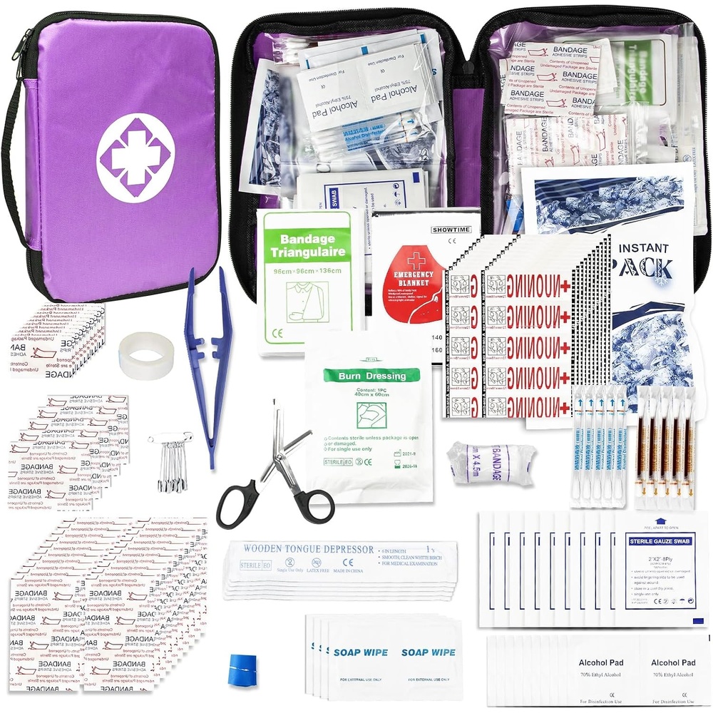 image:image300 PCS First Aid Kit Refill Supplies Basic Emergency Essentials First Aid Kit Travel Size for Businesses Emergency Accident Essentials for Outside Purple 1st Aid