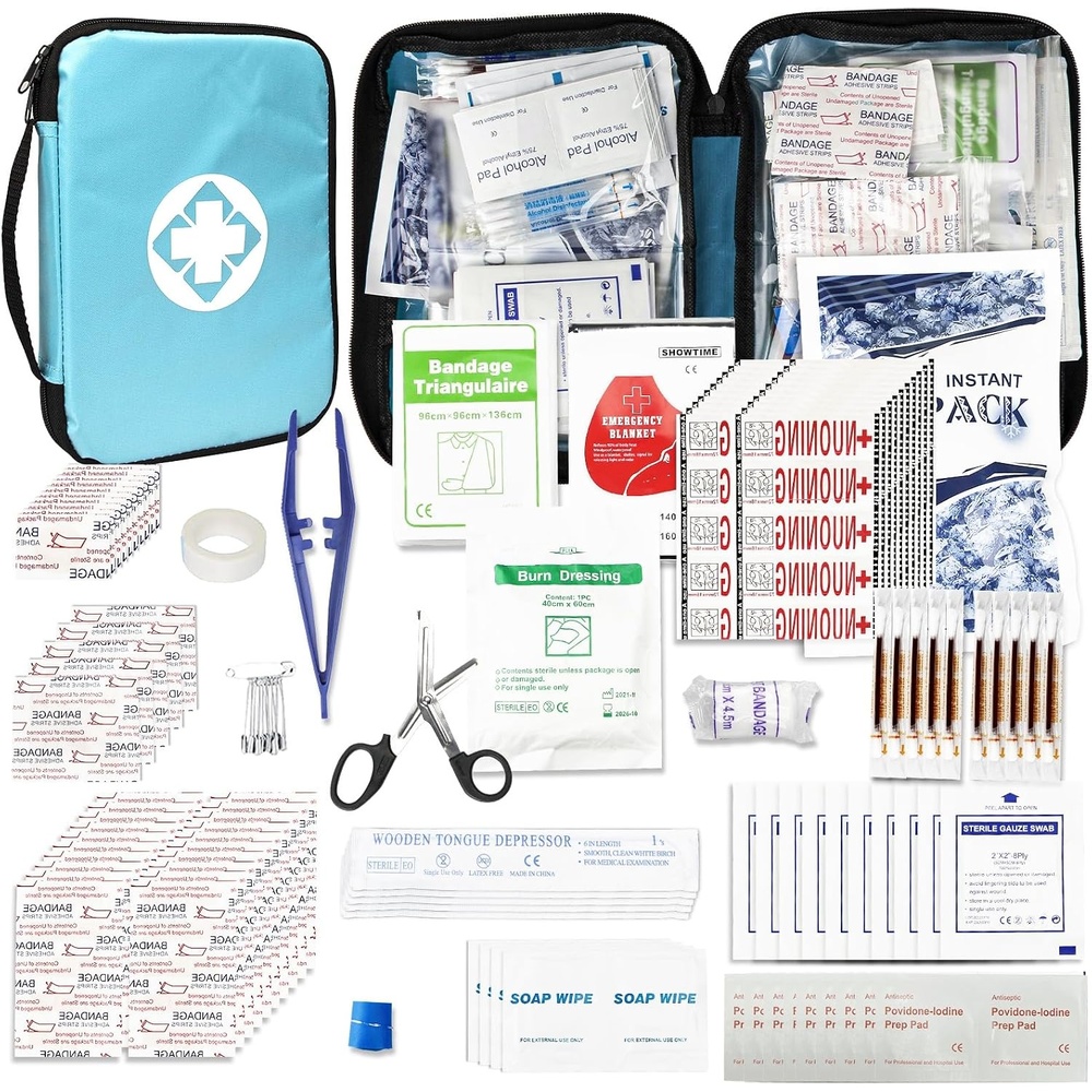 image:image300 Piece Portable First Aid Kit Refill Supplies for Business Mini Home Emergency First Aid Survival Essential Kit for Outing Skating Waterproof First Aid Bag for Backpacking Blue 1st Aid