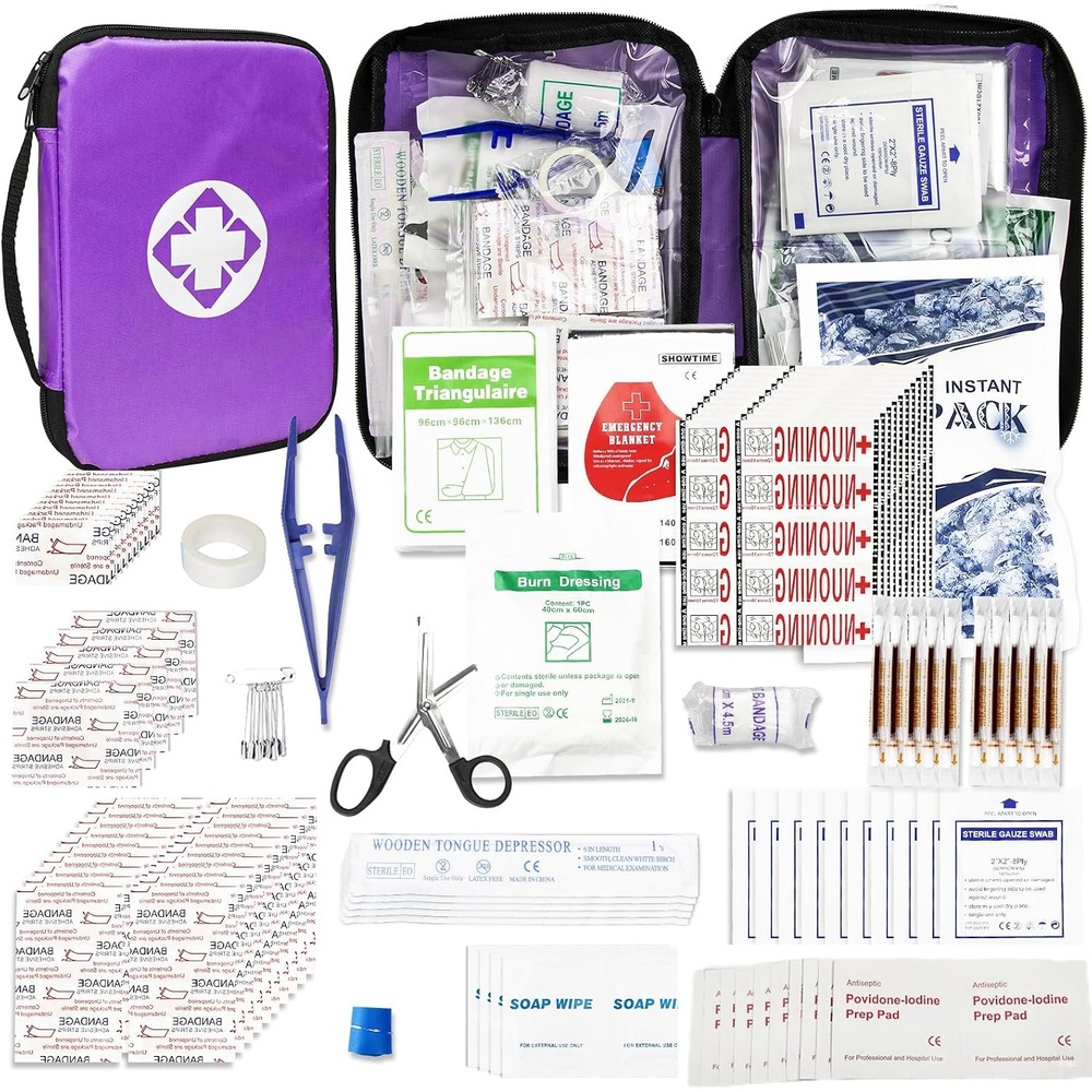image:image300Piece Portable First Aid Kit Refill Supplies for Car Mini Caming Emergency First Aid Kit Hiking Survival Essential Kit for Outdoor Adventure Emergency Case Orange 1st Aid300PcsPurple