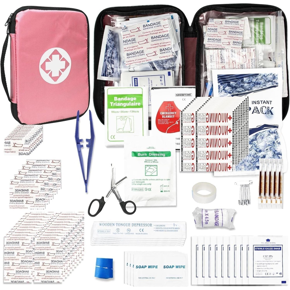 image:image300Piece Portable First Aid Kit Refill Supplies for Car Mini Caming Emergency First Aid Kit Hiking Survival Essential Kit for Outdoor Adventure Emergency Case Orange 1st AidPink305Pcs