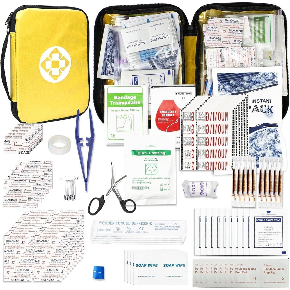 image:image300Piece Portable First Aid Kit Refill Supplies for Car Mini Caming Emergency First Aid Kit Hiking Survival Essential Kit for Outdoor Adventure Emergency Case Orange 1st AidYellow300Pcs
