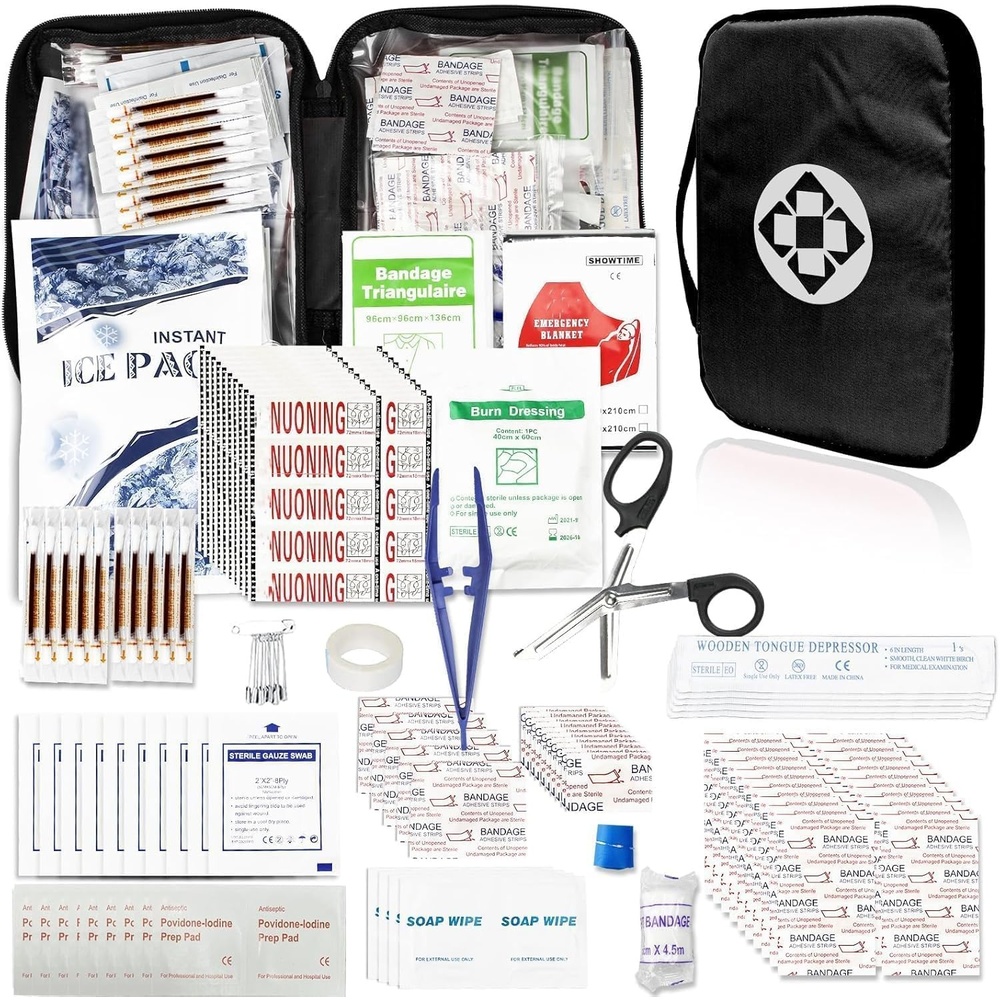 image:image300Piece Portable First Aid Kit Refill Supplies for Car Mini Caming Emergency First Aid Kit Hiking Survival Essential Kit for Outdoor Adventure Emergency Case Orange 1st AidBlack300Pcs