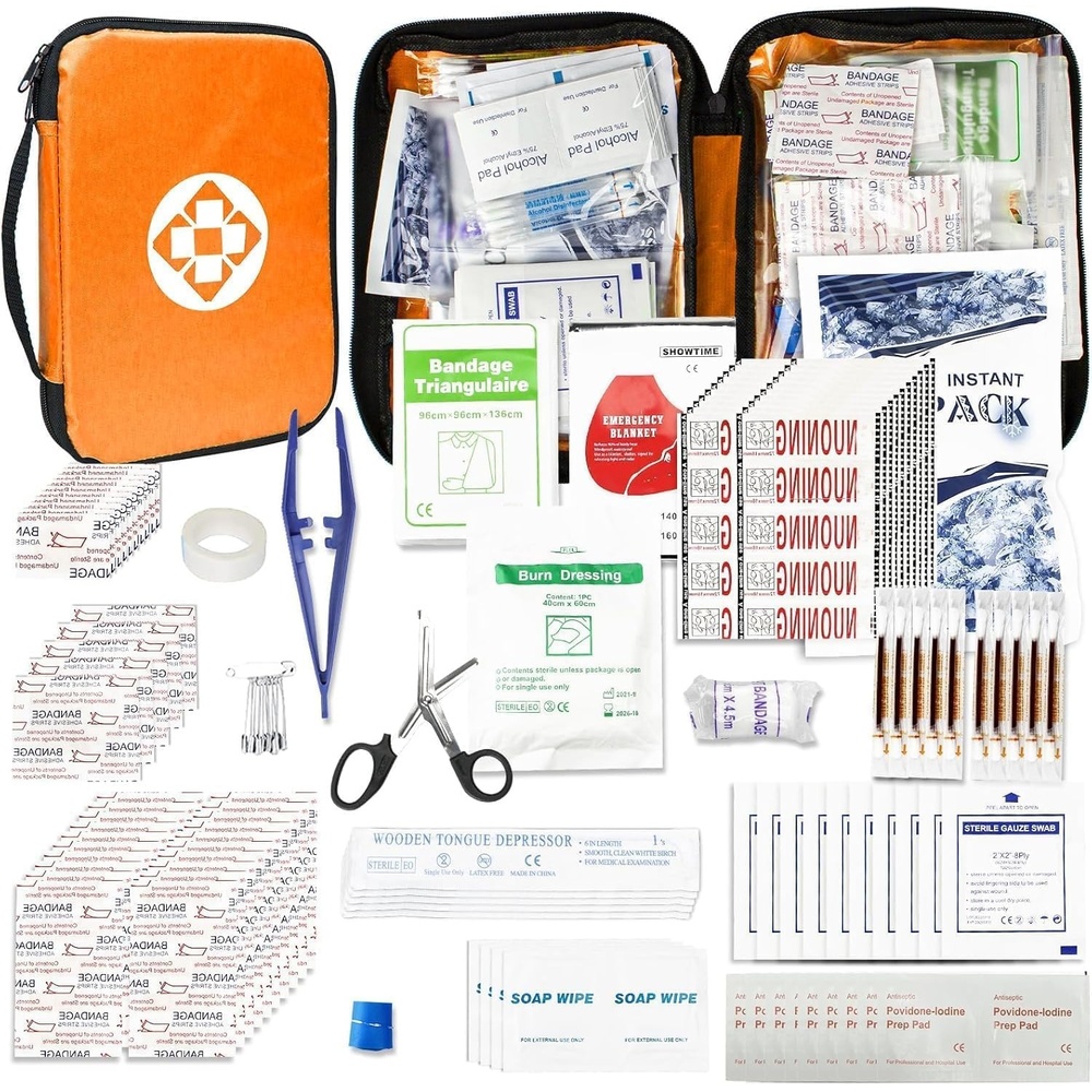 image:image300Piece Portable First Aid Kit Refill Supplies for Car Mini Caming Emergency First Aid Kit Hiking Survival Essential Kit for Outdoor Adventure Emergency Case Orange 1st AidOrange300Pcs
