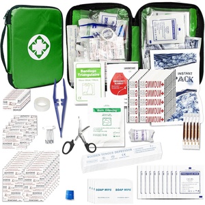 300 PCS First Aid Kit Refill Supplies Basic Emergency Essentials First Aid Kit Travel Size for Businesses Emergency Accident Essentials for Outdoor Adventure, Green 1st Aid