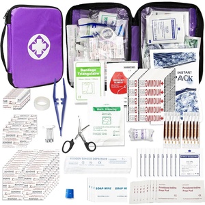 Home-Businesses First-Aid Emergency-Kit for Camping-Car – 300 Pcs Urgent Essential First Aid Kits Refill Supplies with Tourniquet Bandages for Workpalce Green 1st Aid(300Pcs-Purple)